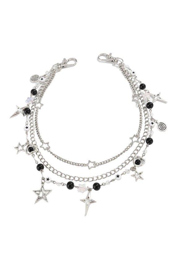 Trendy Rhinestones Glass Bead Jeans Chain for Women Stylish Accessory