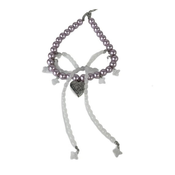 Lerpwige Unique Pearls Beads Necklace Delicate Beaded Design Collarbone Chain Jewelry Enhances Casual or Formal Look