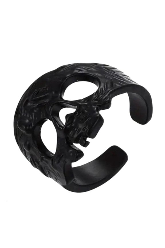 Unisex Vintage Statement Ring Black Alloy Adjustable For Theme Parties