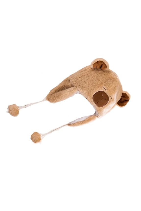 Warm Fleece Hooded Beanies For Skiing Capybara Penguins Plush Hat Hats