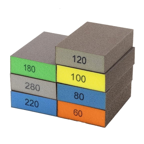 Lerpwige Washable Sanding Block 7PCS 60/80/100/120/180/220/280 Grits for Drywall Restoration Projects