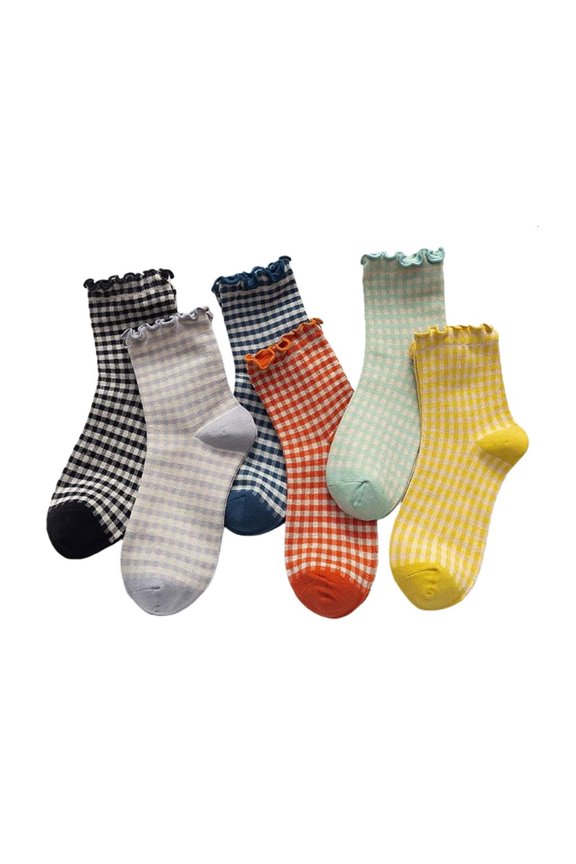 Women Ankle Sock,Cotton Bootie Socks Ruffle Frilly Calf Socks Sweet Crew Socks