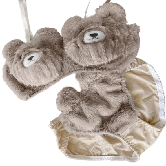 Lerpwige Women Cute Bear Underwear Bra and Panty Lingerie