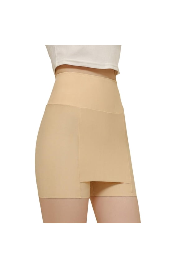 Women Double Layer Front Crotch Safety Shorts Leggings Under Dress Boyshorts