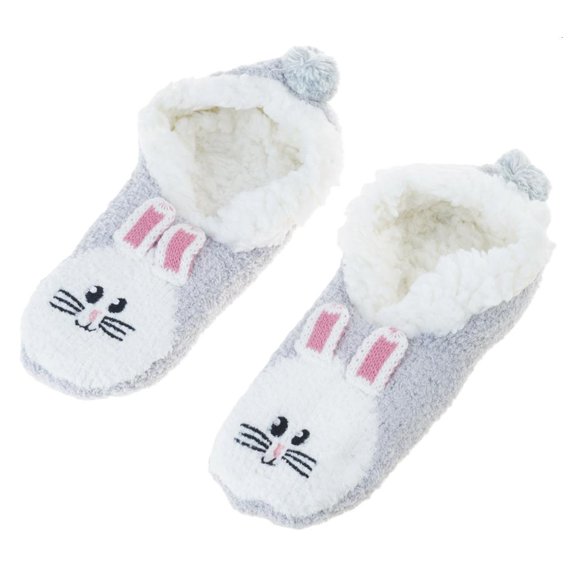 Lerpwige Women Winter Cozy Warm Fuzzy Plush Lined Slipper Boat Socks Cartoon House Indoor Booties Non Slip Foot Warmer