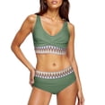 thumbnail image 1 of Lerpwige Women's Sets Control Swimsuits V Neck Color Two Piece Bathing Suita, 1 of 20