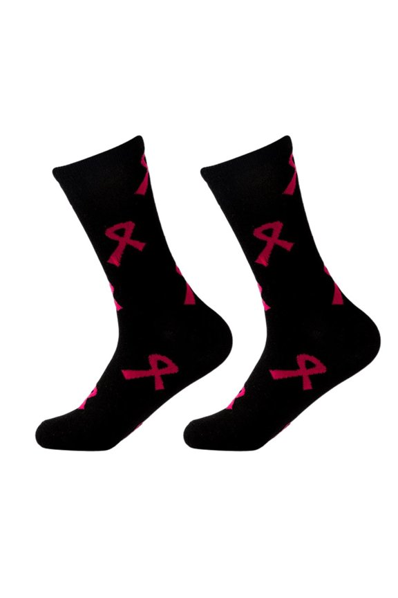 Womens Cancers Awareness Socks Novelty Socks Pink Ribbon Ankle Crew Socks