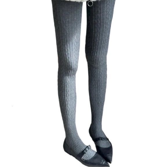 Lerpwige Womens Spring Fall Opaque Pantyhose Twist Striped Patterned Tights Stockings