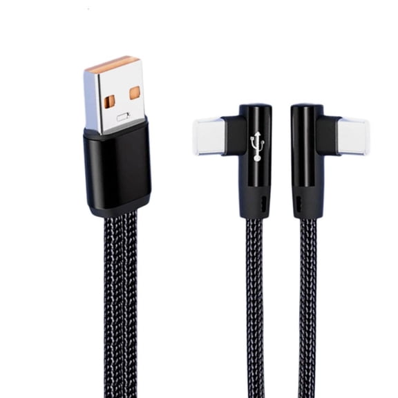 Lerpwige Y Splitter USB C Charging Cable 5A Rapid Power Delivery Angled Connector