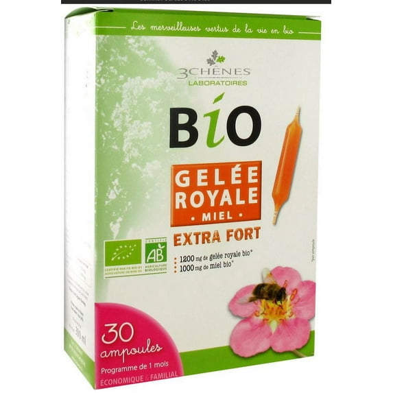 Les 3 Chênes Organic Extra Strong Royal Jelly 30x10ml