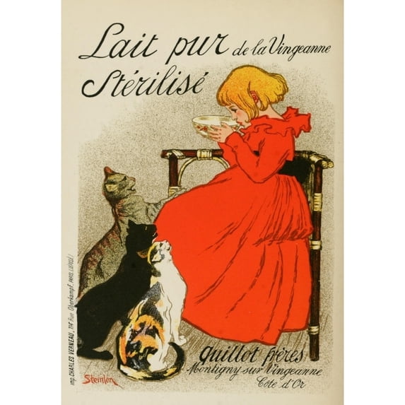 Les Affiches Illustr_es 1896 Lait pur St_rilis_ Poster Print by Th_ophile Steinlen