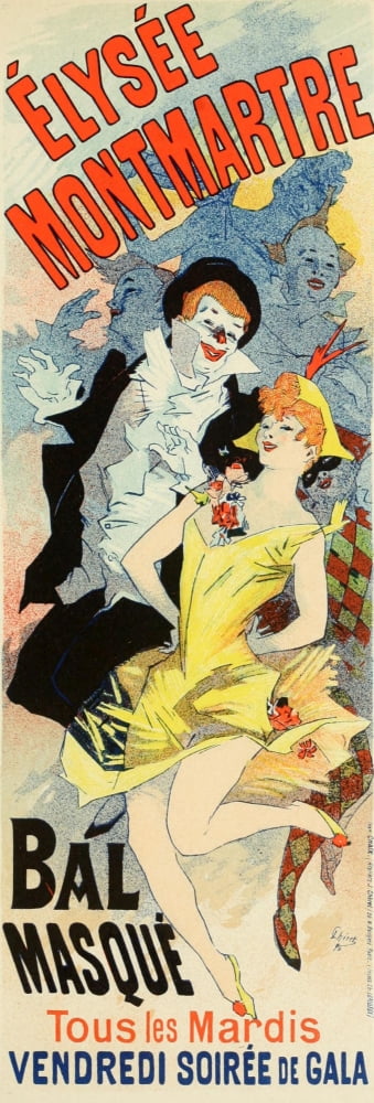 Les Affiches Illustres (1886-1895) 1896 Ôø?lyse Montmartre Canvas Art - Jules Chret (18 x 24)