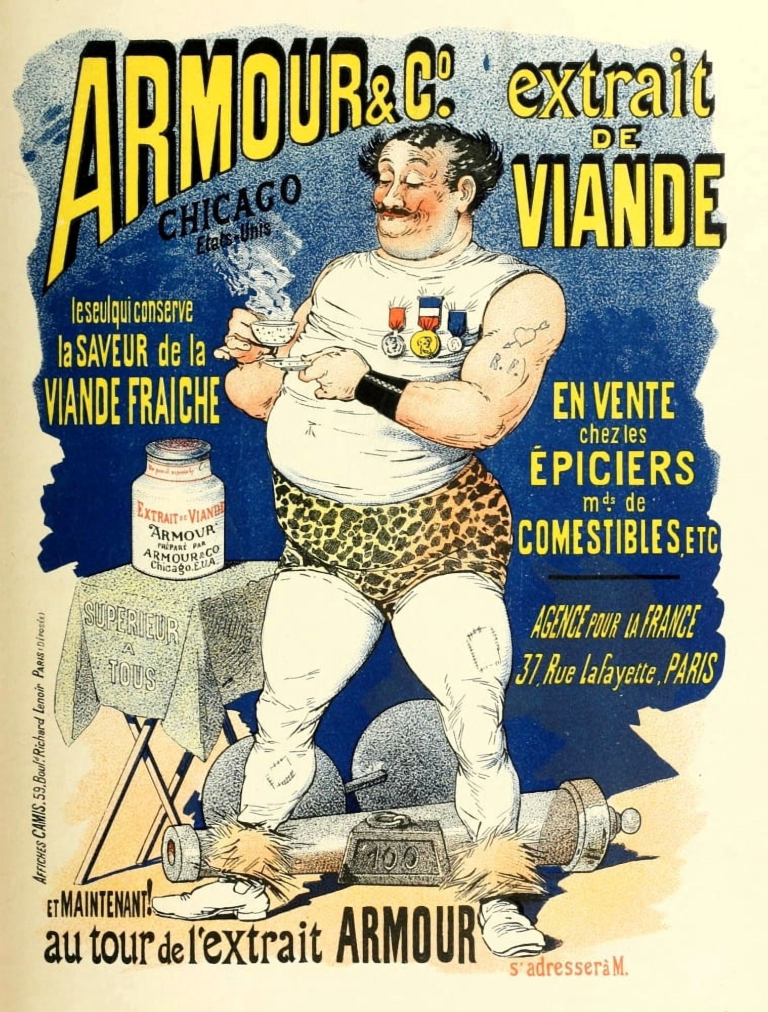 Les Affiches Illustres (1886-1895) 1896 Armour & Co Canvas Art - Albert Guillaume (18 x 24)
