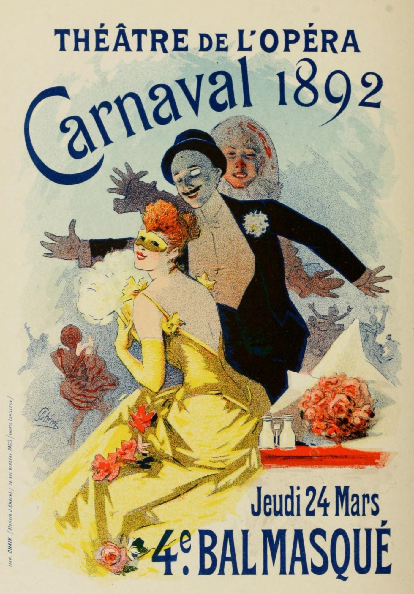 Les Affiches Illustres (1886-1895) 1896 Carnaval 1892 Canvas Art - Jules Chret (18 x 24)