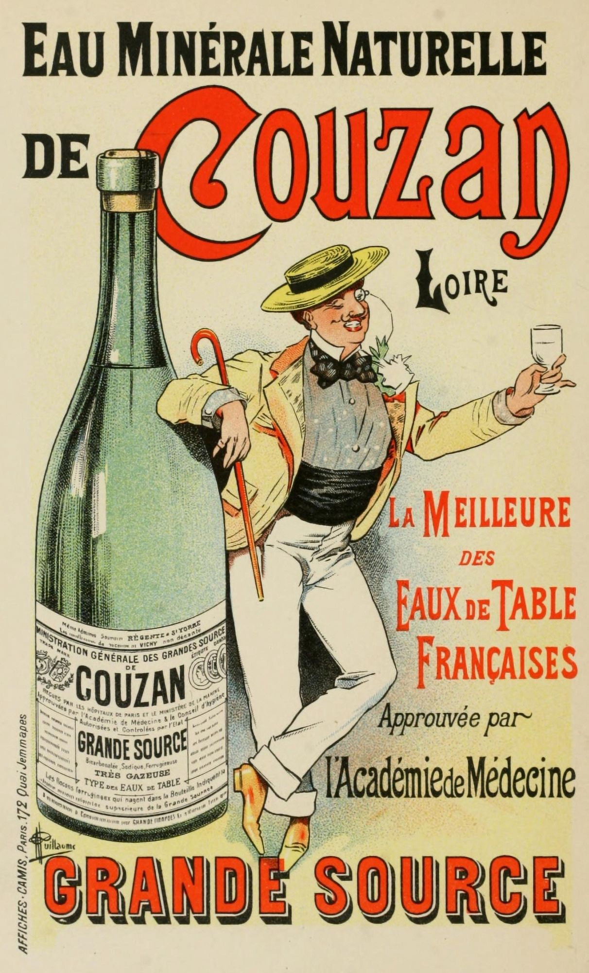 Les Affiches Illustres (1886-1895) 1896 Couzan Canvas Art - Albert Guillaume (18 x 24)