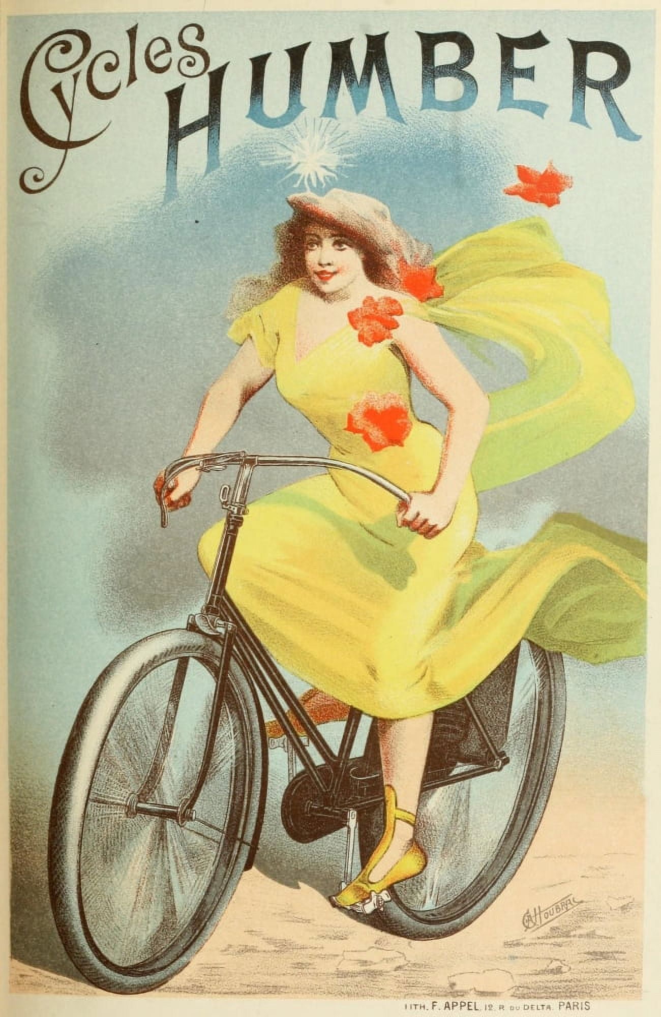 Les Affiches Illustres (1886-1895) 1896 Cycles Humber Canvas Art - Alfred Choubrac (18 x 24)