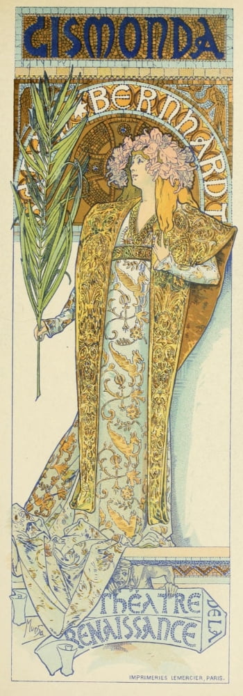 Les Affiches Illustres (1886-1895) 1896 Gismonda Canvas Art - Alphons Mucha (18 x 24)