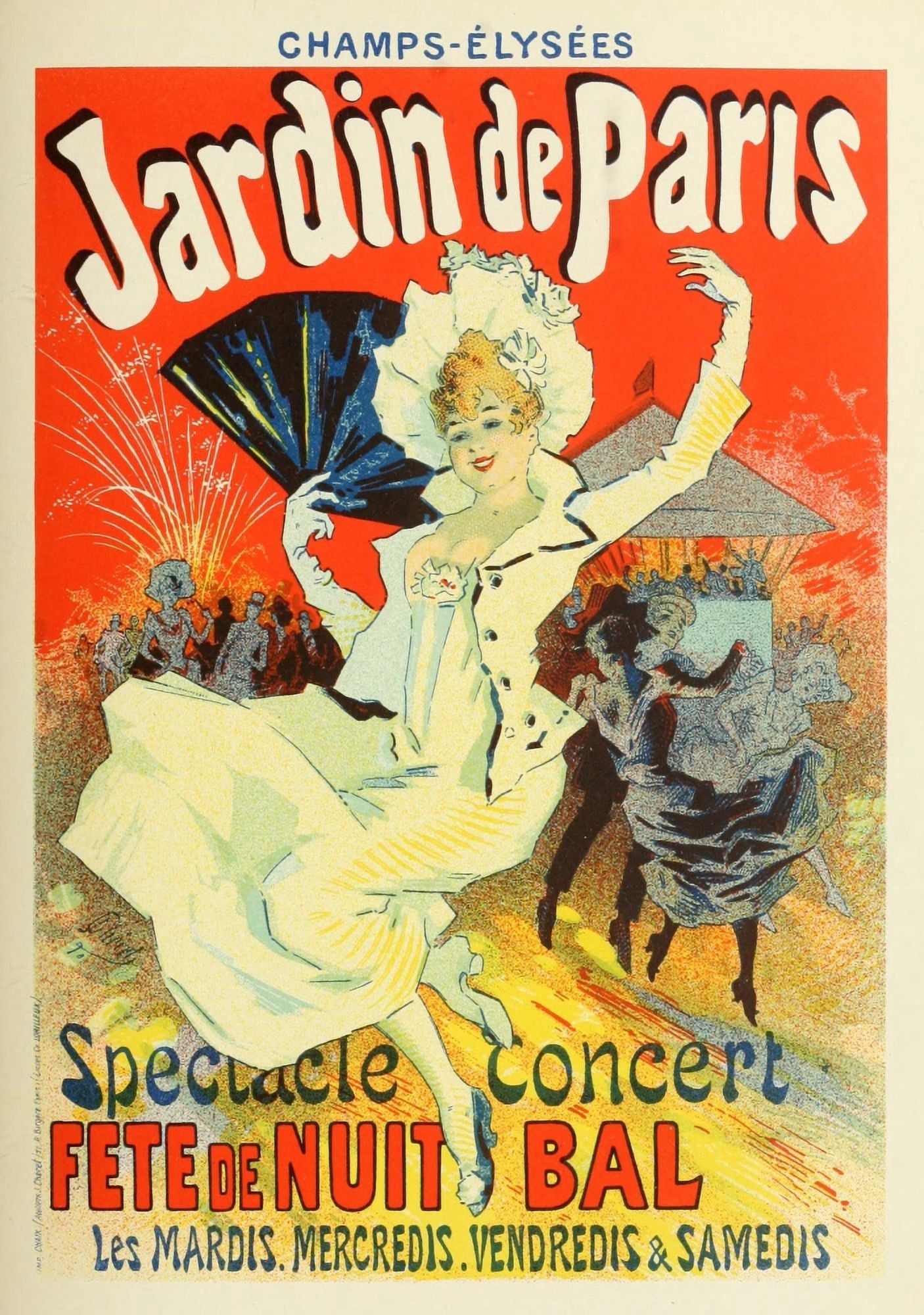 Les Affiches Illustres (1886-1895) 1896 Jardin de Paris Canvas Art - Jules Chret (18 x 24)