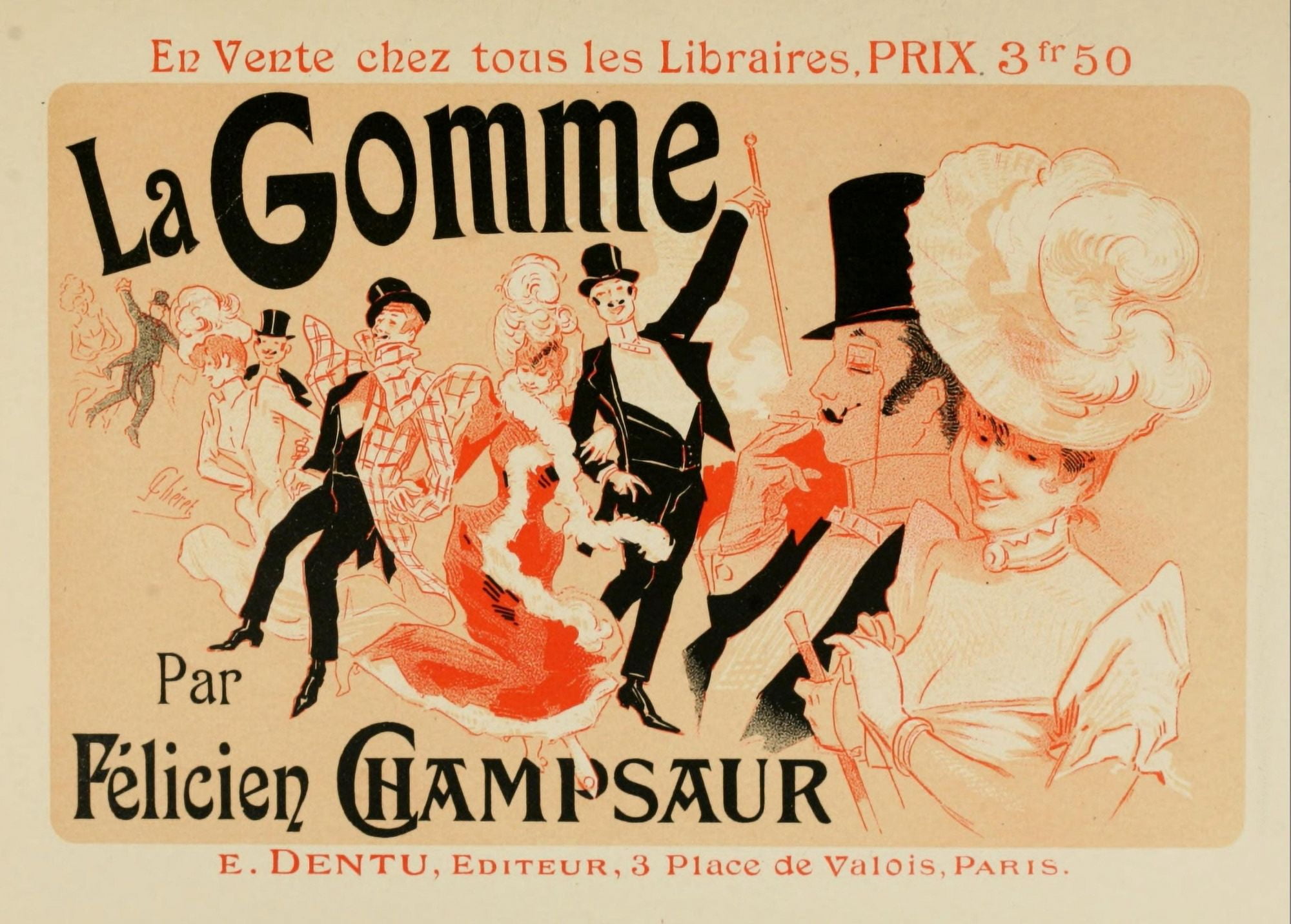 Les Affiches Illustres (1886-1895) 1896 La Gomme Canvas Art - Jules Chret (18 x 24)