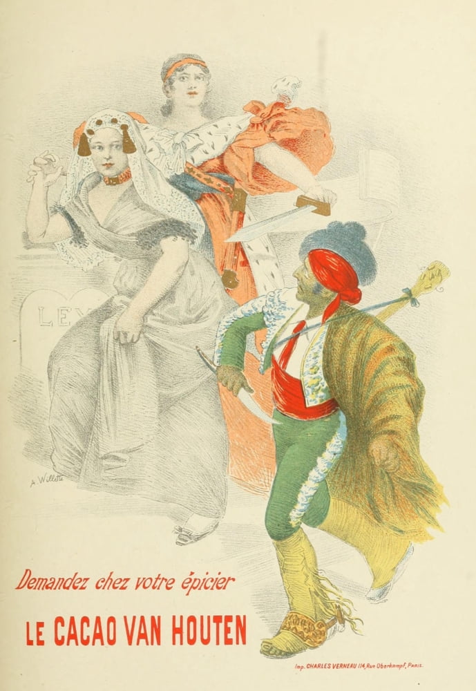 Les Affiches Illustres (1886-1895) 1896 Le Cacao Van Houten Canvas Art - Adolphe Willette (18 x 24)