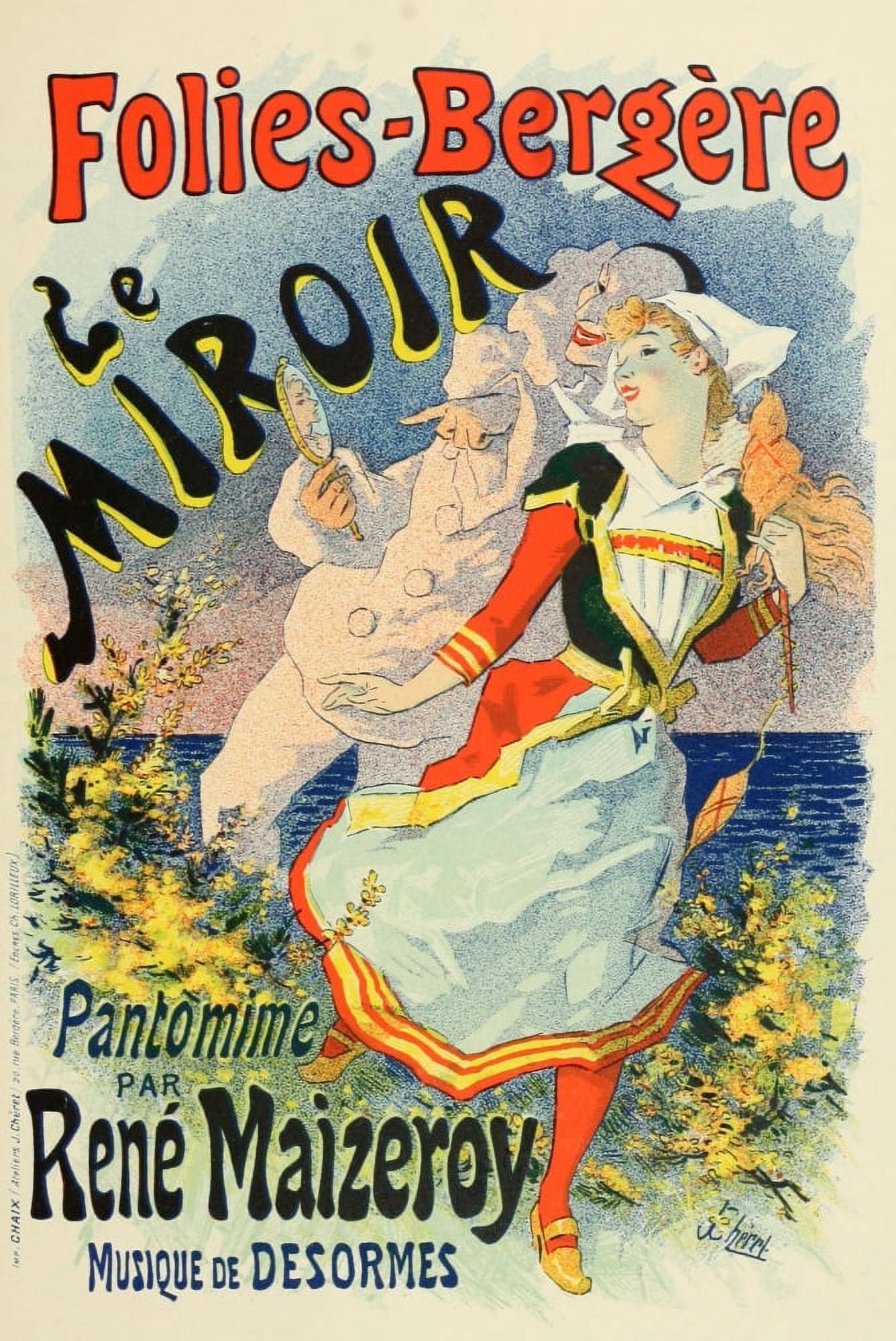 Les Affiches Illustres (1886-1895) 1896 Le Miroir Canvas Art - Jules Chret (24 x 36)