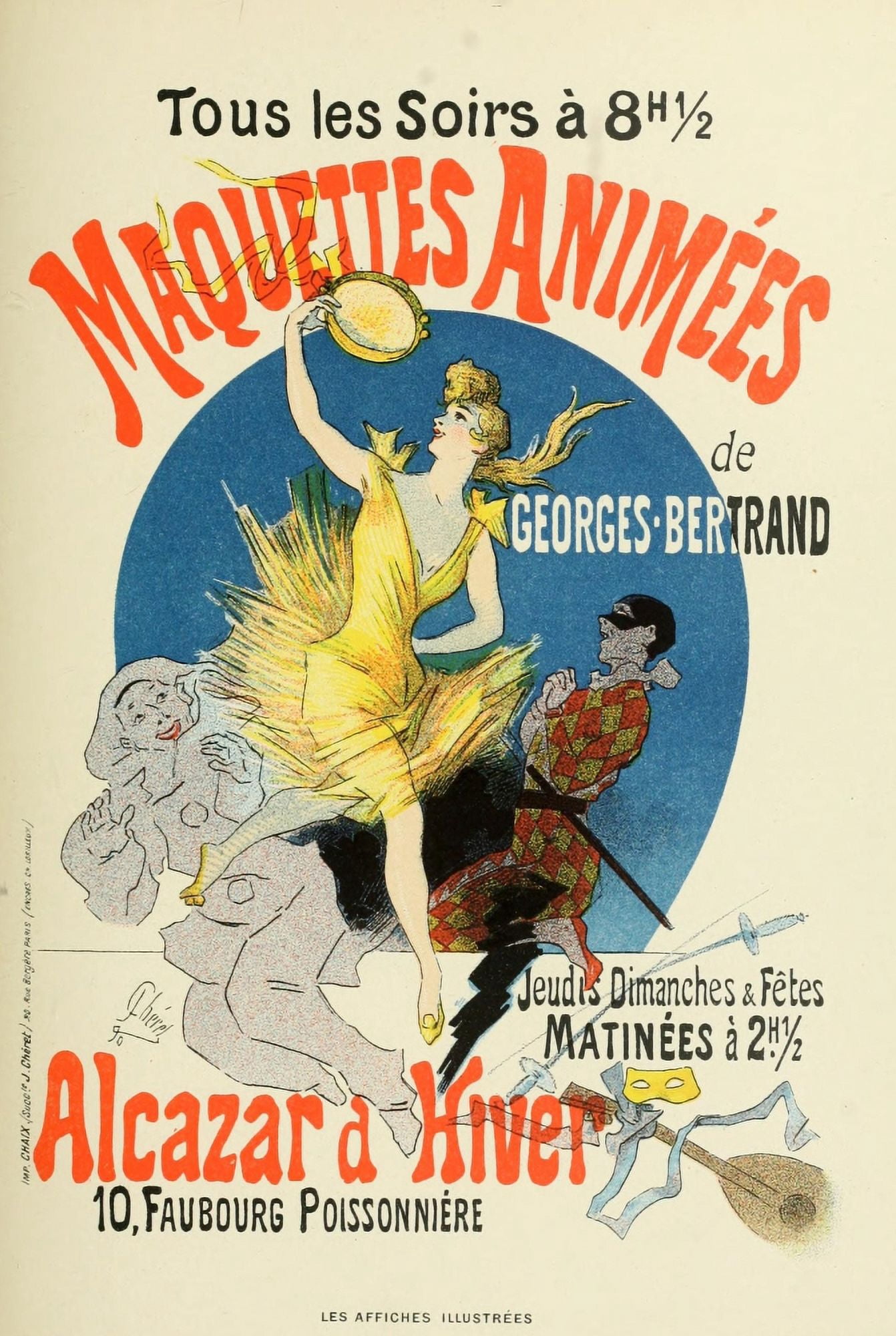 Les Affiches Illustres (1886-1895) 1896 Maquettes Animes Canvas Art - Jules Chret (24 x 36)