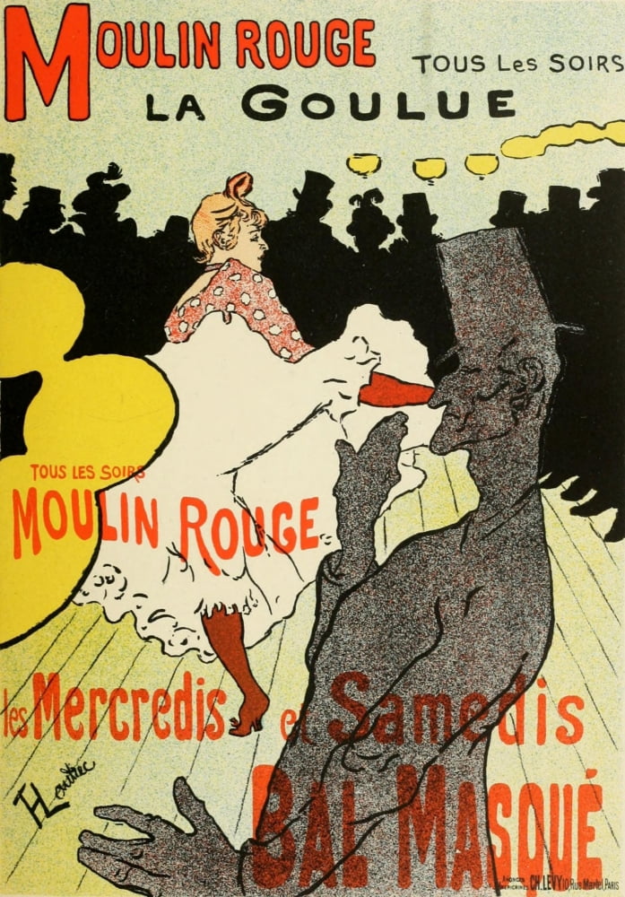 Les Affiches Illustres (1886-1895) 1896 Moulin Rouge Canvas Art - Henri de Toulouse-Lautrec (18 x 24)