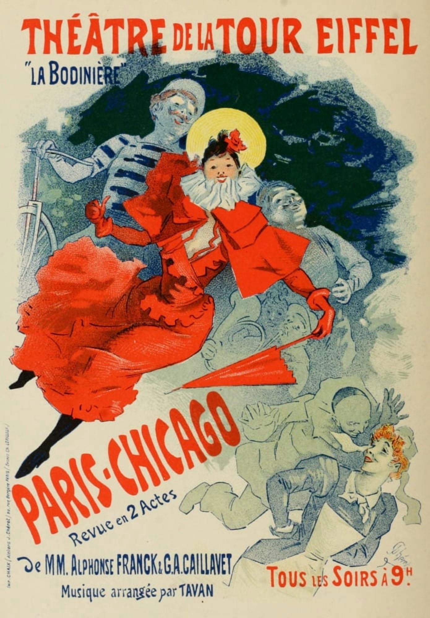 Les Affiches Illustres (1886-1895) 1896 Paris Chicago Revue Canvas Art - Jules Chret (18 x 24)