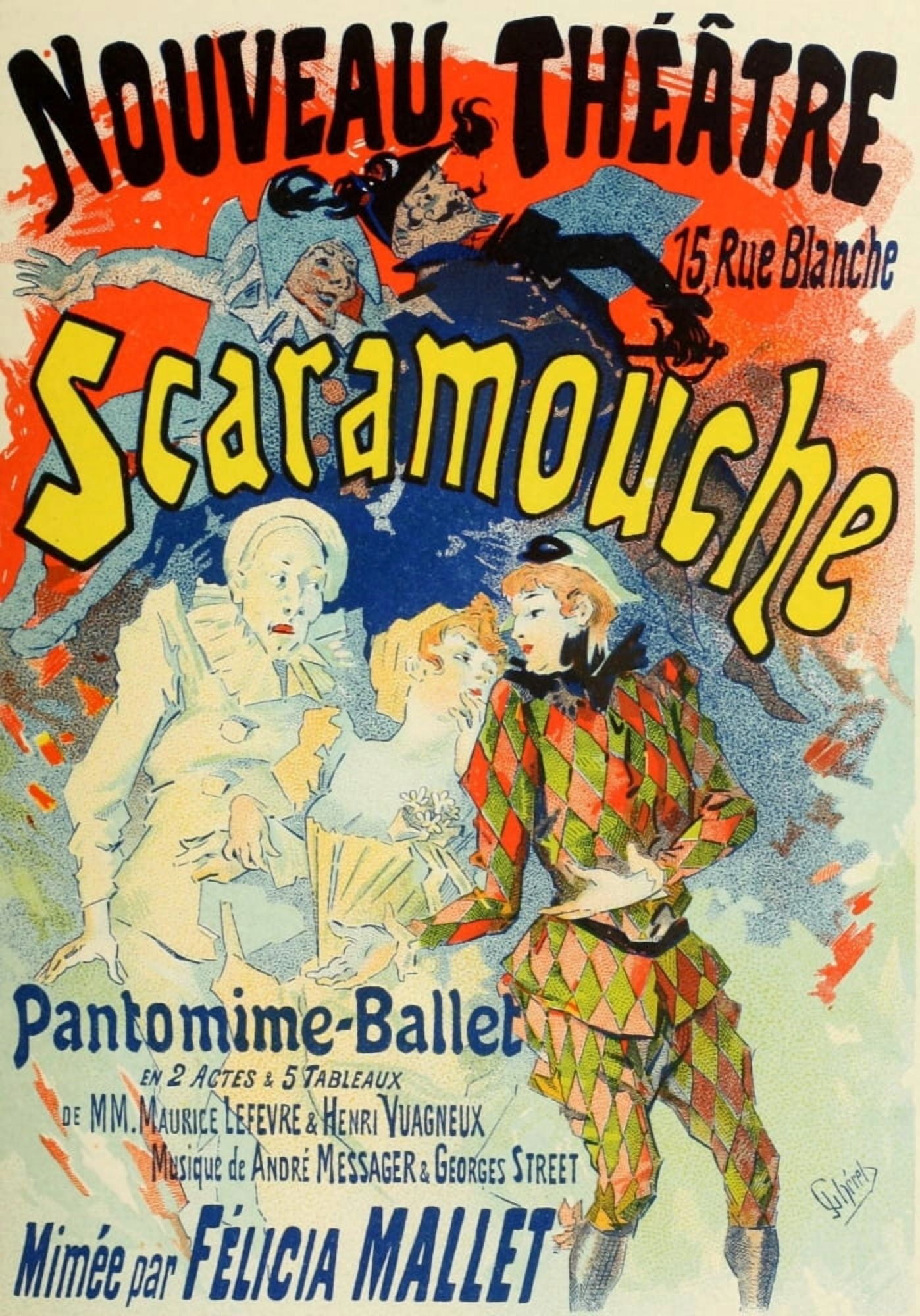 Les Affiches Illustres (1886-1895) 1896 Scaramouche Canvas Art - Jules Chret (18 x 24)