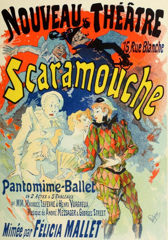 Les Affiches Illustres (1886-1895) 1896 Scaramouche Canvas Art - Jules Chret (24 x 36)