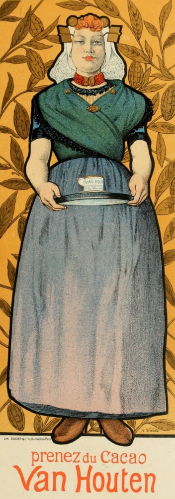 Les Affiches Illustres (1886-1895) 1896 Van Houten Canvas Art - Adolphe Willette (24 x 36)