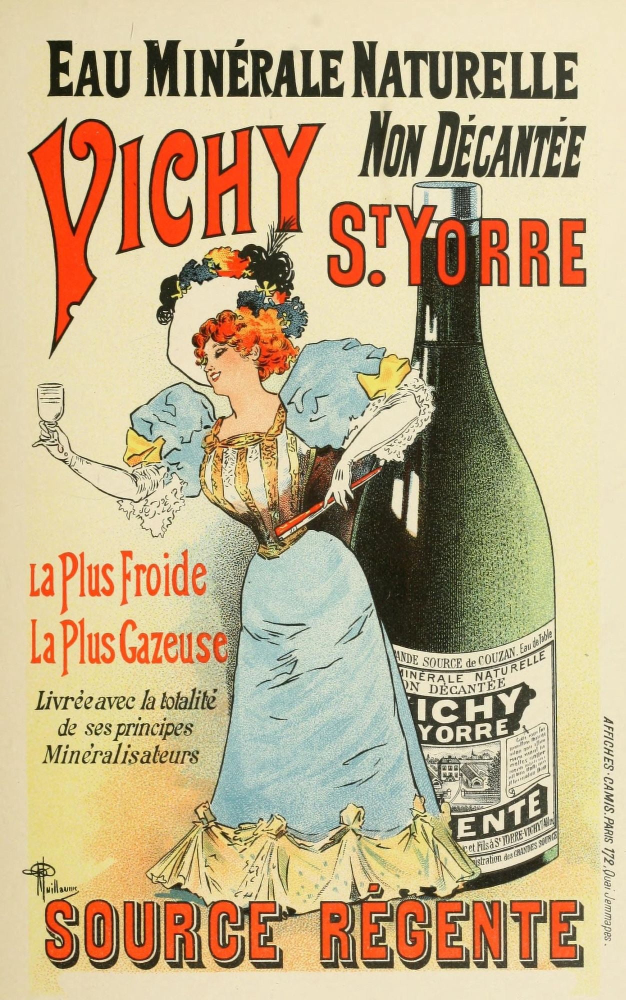 Les Affiches Illustres (1886-1895) 1896 Vichy Canvas Art - Albert Guillaume (18 x 24)