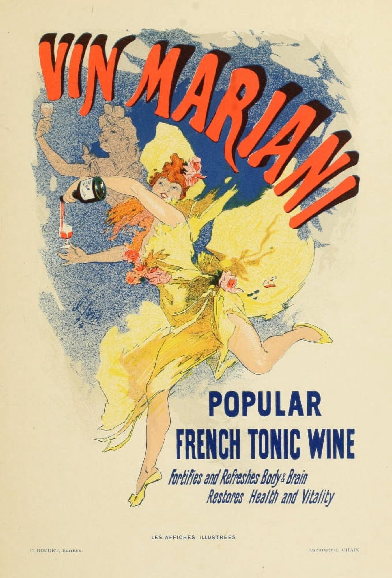 Les Affiches Illustres (1886-1895) 1896 Vin Mariani Canvas Art - Jules Chret (18 x 24)