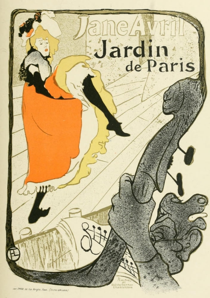 Les Affiches de Toulouse-Lautrec Jane Avril Canvas Art - Henri de Toulouse-Lautrec (18 x 24)