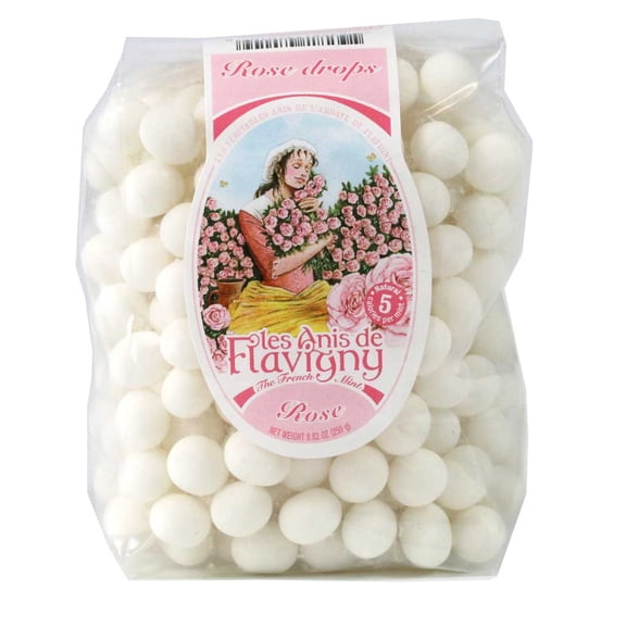 Les Anis de Flavigny - Rose Flavored Anise Candy, 250g Pouch