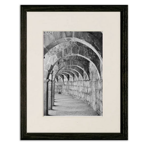 Les Arcs (the Arches) 11"x14" Black Wood Frame Art Print featuring 8x10 Mat and Real Glass