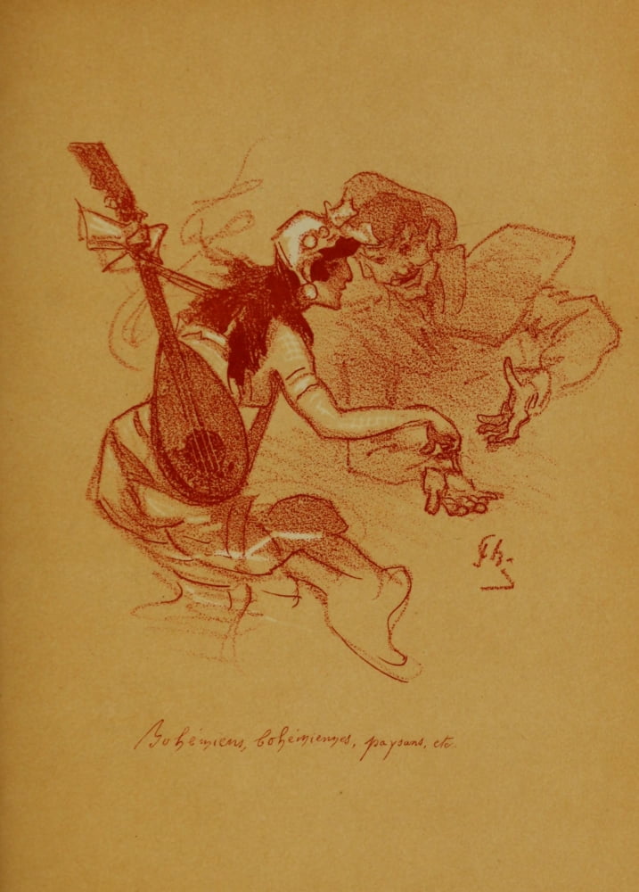 Les Bohmiens 1887 Bohemians Canvas Art - Jules Chret (18 x 24)