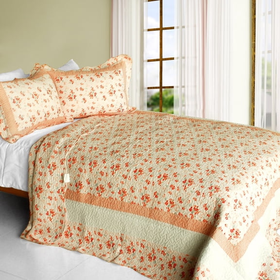 Les Coristes 3PC Contained Vermicelli-Quilted Patchwork Quilt Set (Full/Queen)