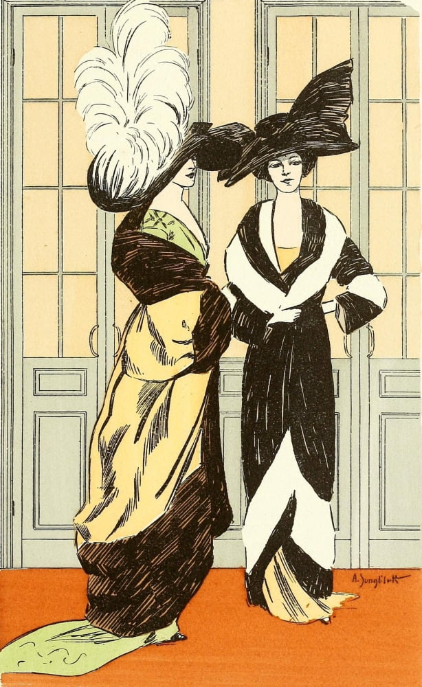 Les Crateurs de la Mode 1910 Ladies with hats Canvas Art - Alfred L Jungbluth (18 x 24)