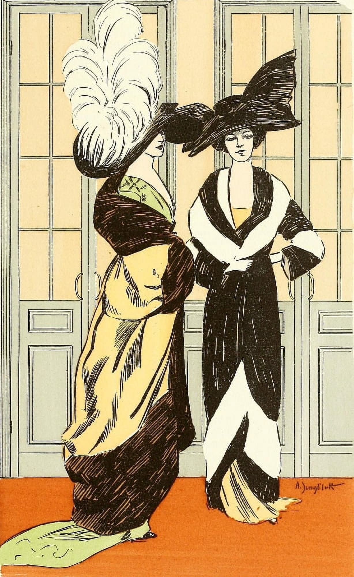 Les Crateurs de la Mode 1910 Ladies with hats Canvas Art - Alfred L Jungbluth (24 x 36)