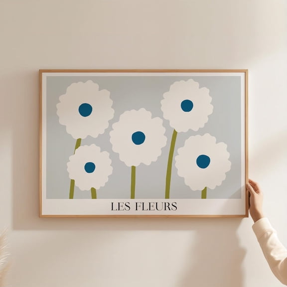 Les Fleurs Abstract Botanical Gallery Wall Art, Unframed Paper Print Size 8x12