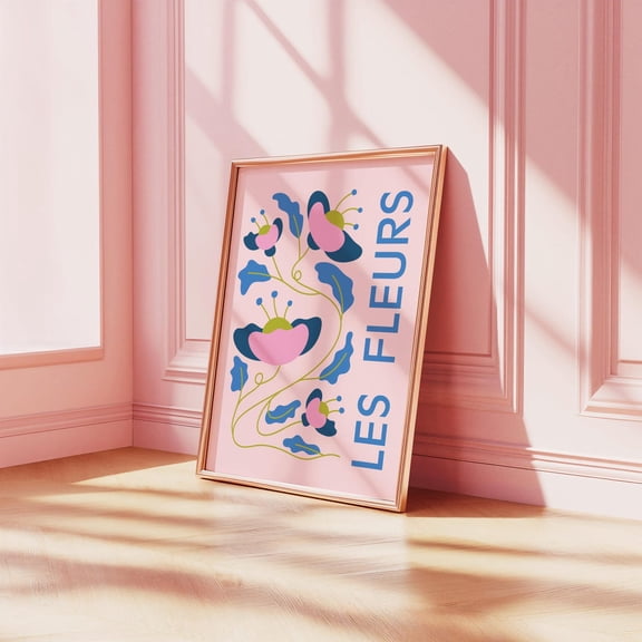 Les Fleurs French Floral Wall Art Chic Botanical Decor, Unframed Paper Print Size 8x12