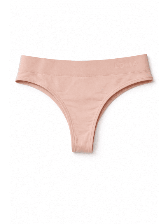Women's Beige High Script Thong, XL