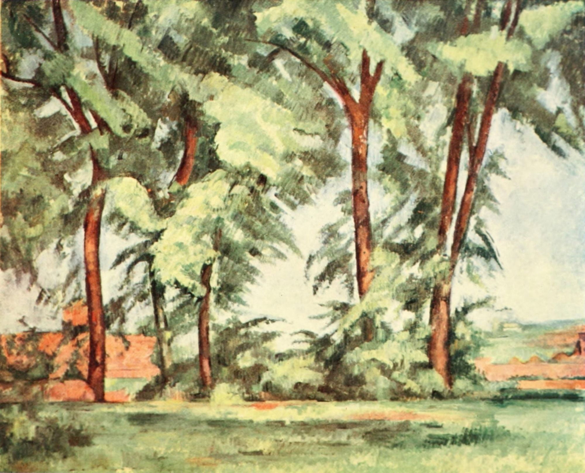 Les Grandes Arbres French Painting 1931 Canvas Art - Paul Czanne (18 x 24)
