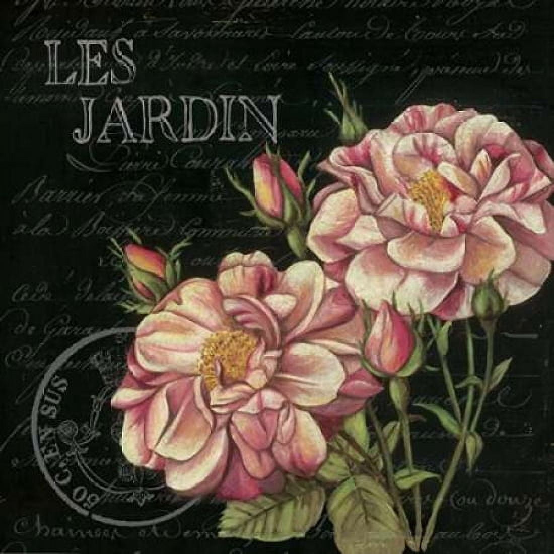 Les Jardin Roses Sq Canvas Art - Kimberly Poloson (24 x 24)