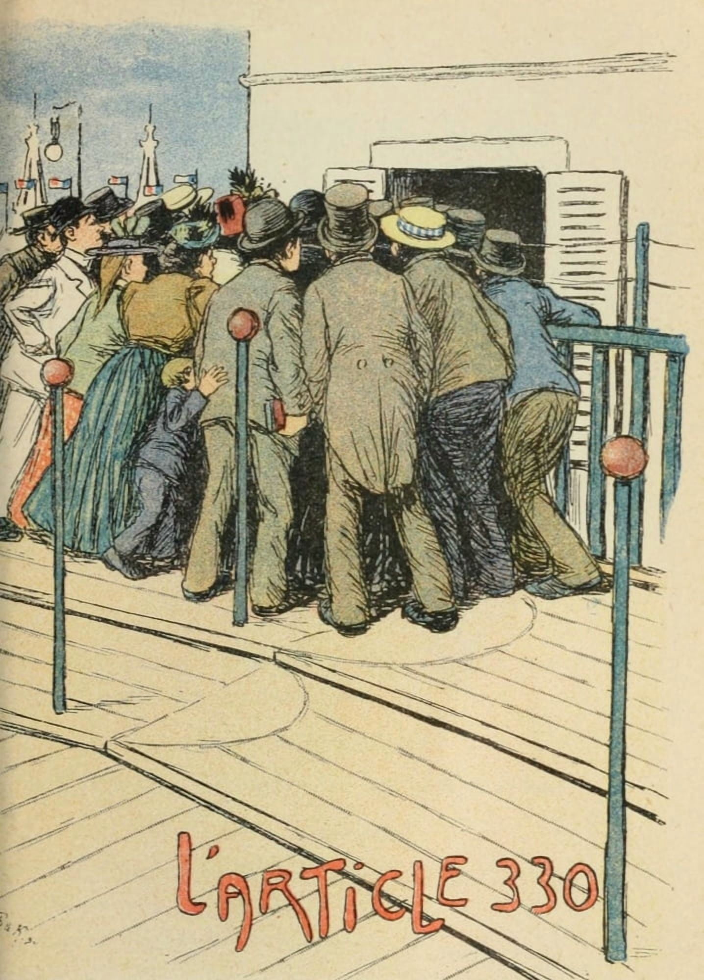 Les Marionnettes de la Vie 1890 LArticle 330 Canvas Art - Adrien BarrÔø?re (18 x 24)
