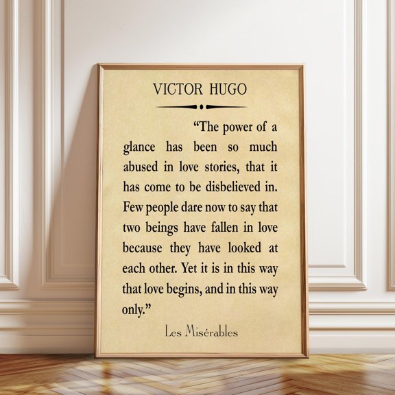 Les Misérables Poster Victor Hugo Quote Literary Poster , Poster Print Only