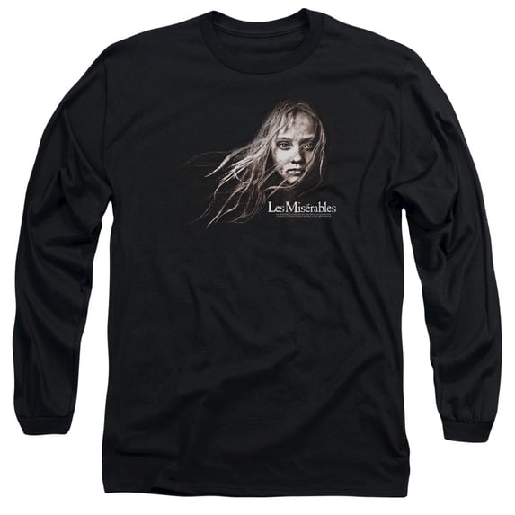 Les Miserables Cosette Face Officially Licensed Adult Long Sleeves T Shirt