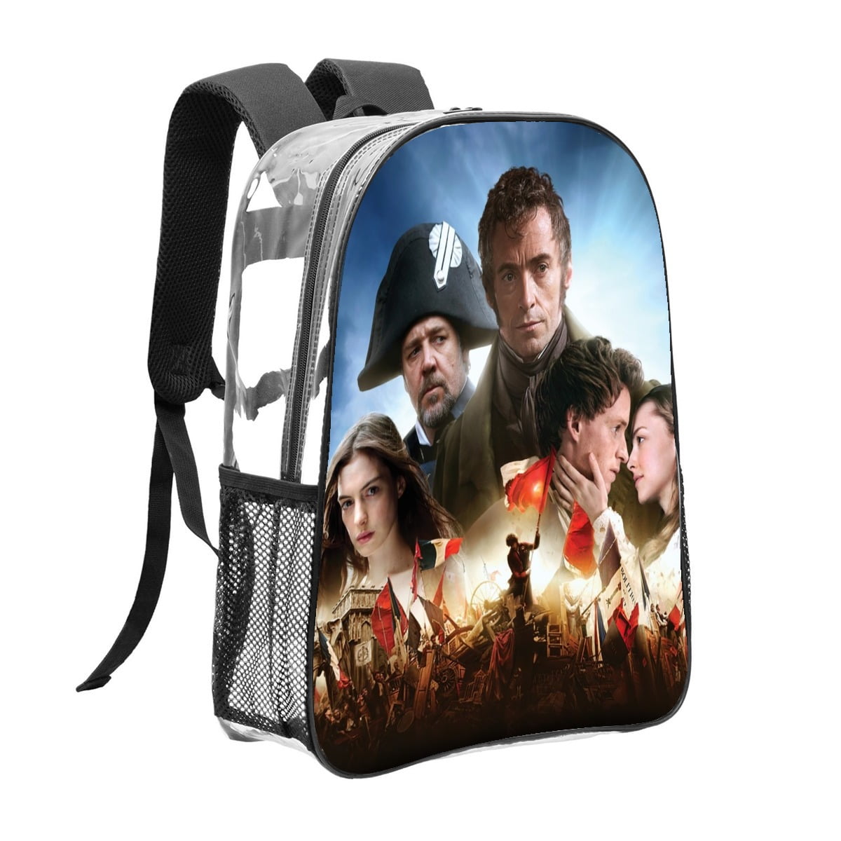 Les Miserables Pattern Transparent Backpack Lightweight And Fashionable