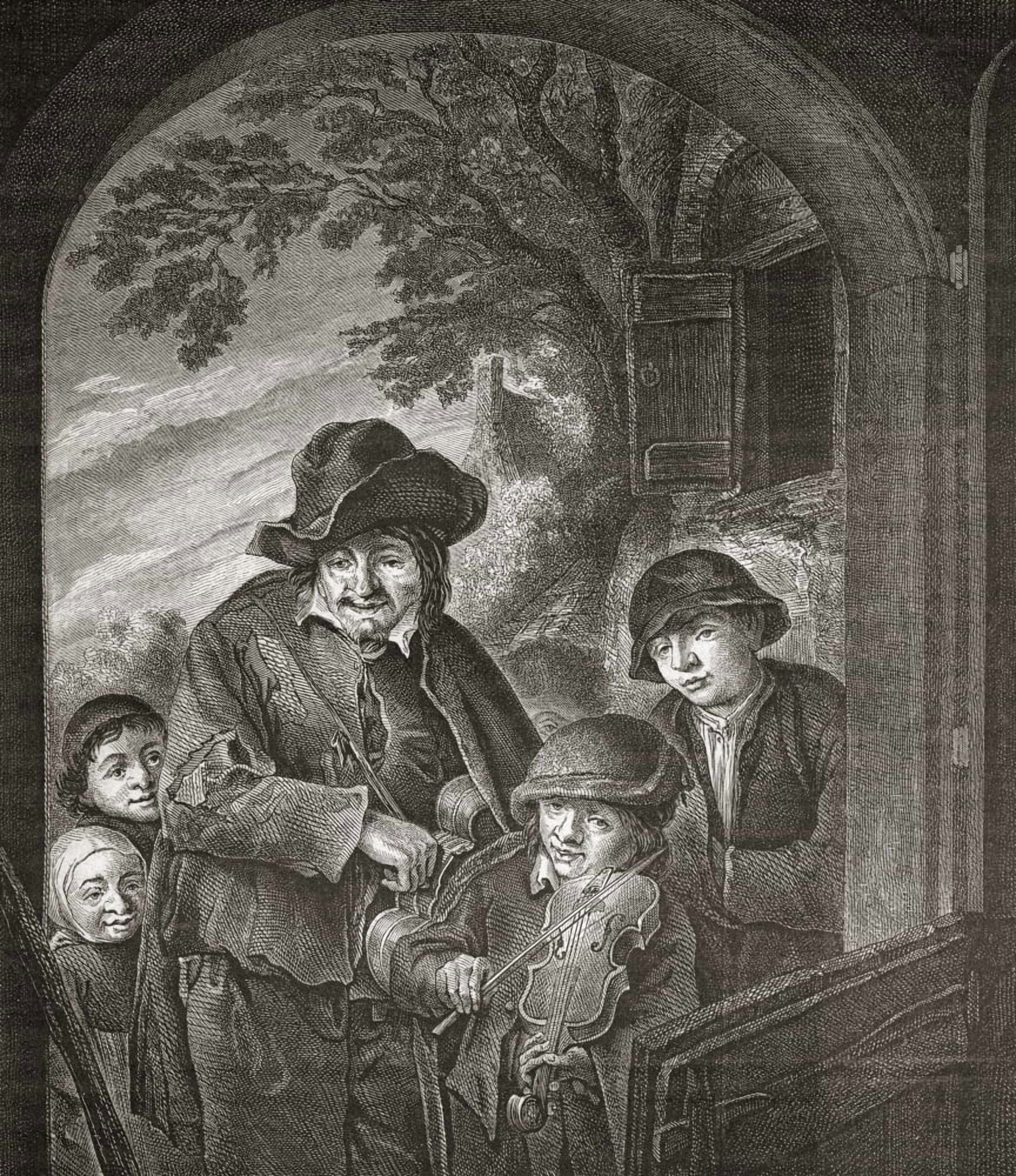 Les Musiciens Ambulants By Adriaen Van Ostade The Buskers From Histoire Des Peintres De Toutes Les Coles Cole Hollandaise Published 1863 Canvas Art - Ken Welsh Design Pics (13 x 15)
